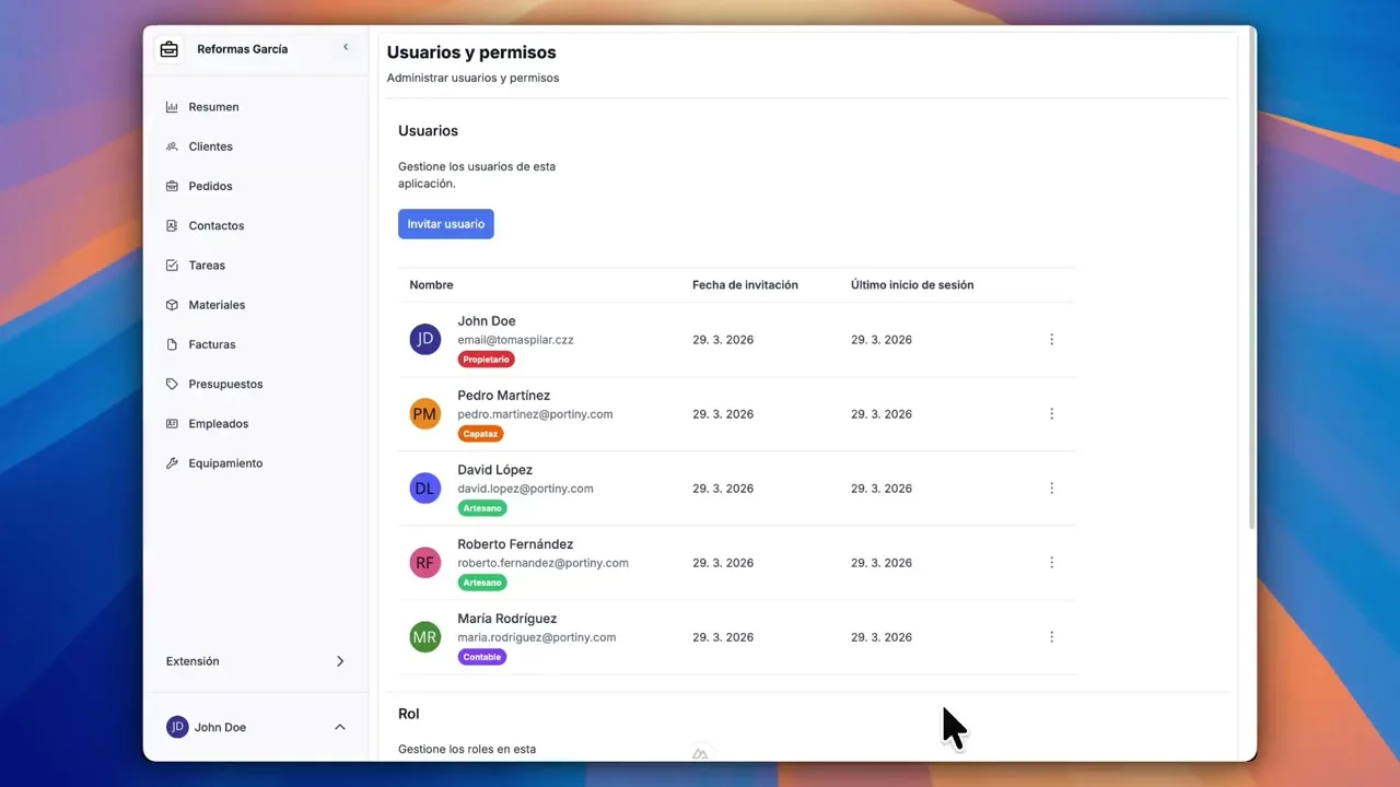 Roles y permisos personalizados